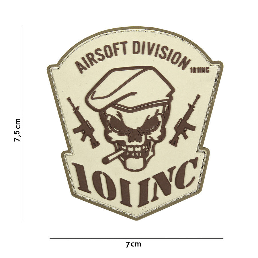 Embleem 3D PVC Airsoft Division 101 INC Beige 101 INC - Distincție Tactica