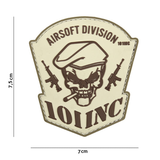 Embleem 3D PVC Airsoft Division 101 INC Beige 101 INC - Distincție Tactica