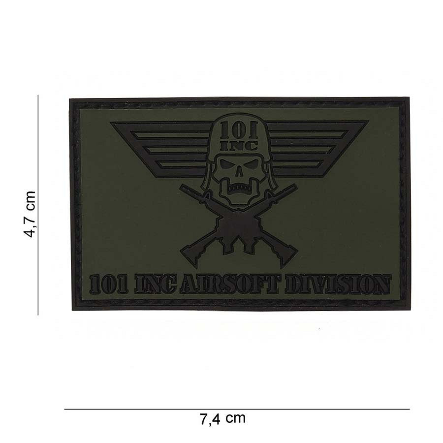 Embleem 3D PVC Airsoft Division #12001 Verde 101 INC - Afirmă-ți Apartenența