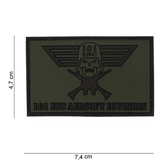 Embleem 3D PVC Airsoft Division #12001 Verde 101 INC - Afirmă-ți Apartenența