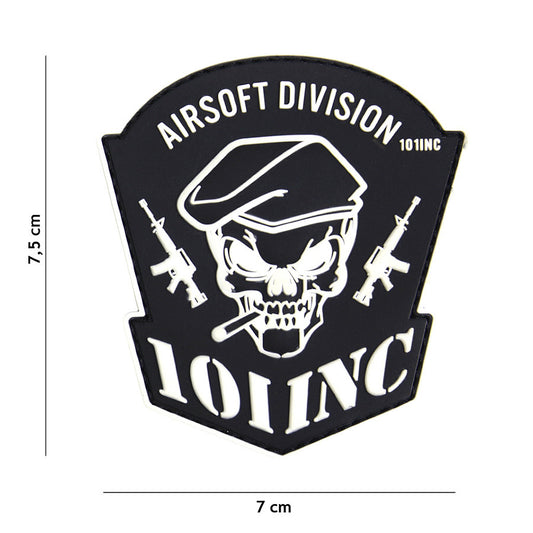 Embleem 3D PVC Airsoft Division Negru 101 INC - Afirmă-ți Identitatea