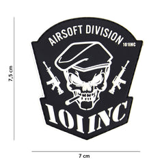 Embleem 3D PVC Airsoft Division Negru 101 INC - Afirmă-ți Identitatea