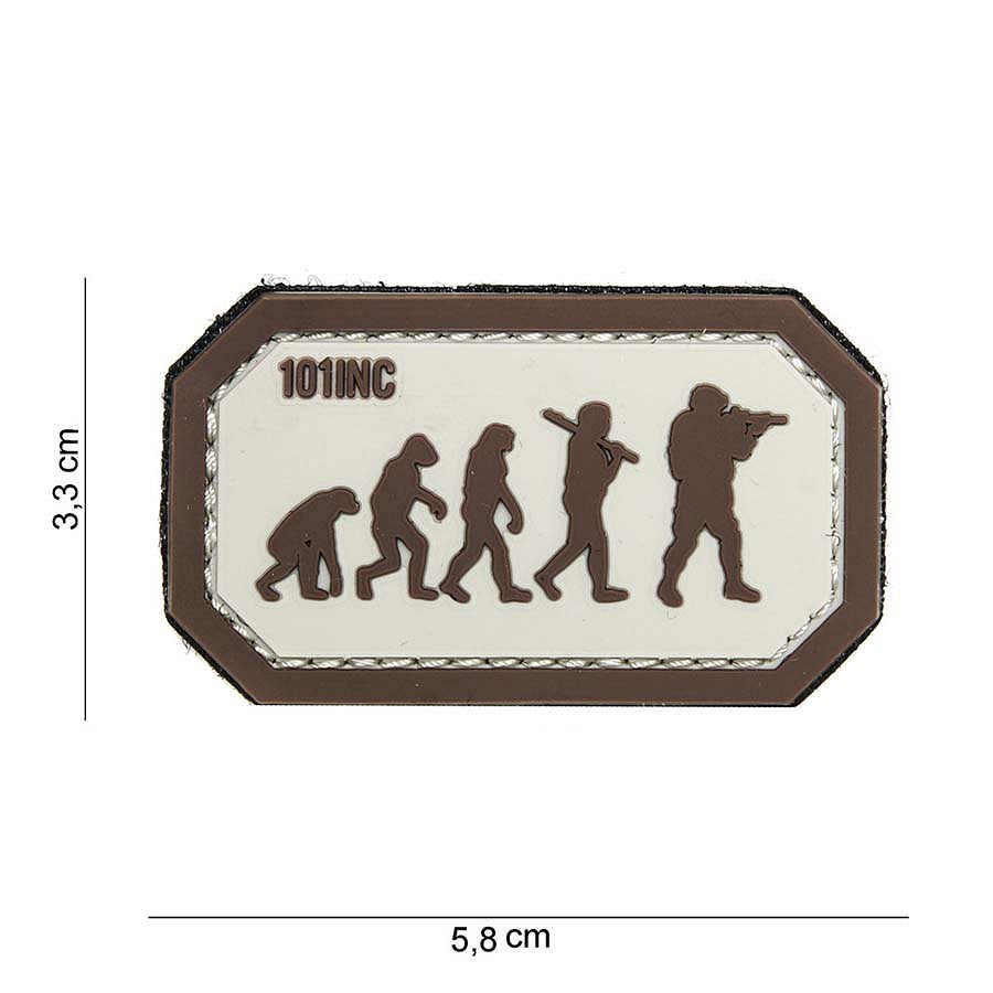 Embleem 3D PVC Airsoft Evolution Beige/Bruin - Identificare Tacticală Robustă