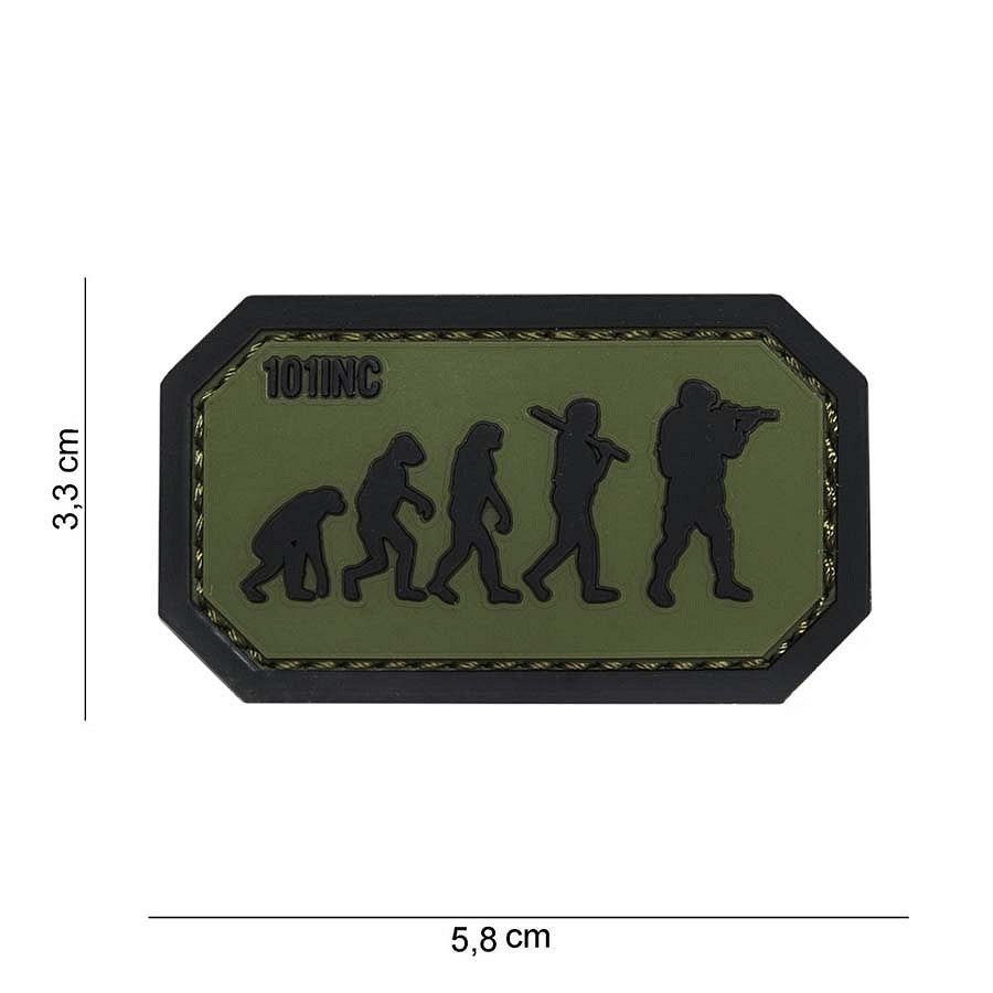 Embleem 3D PVC Airsoft Evolution Verde/Negru - Afirmă-ți Prezența Tactică