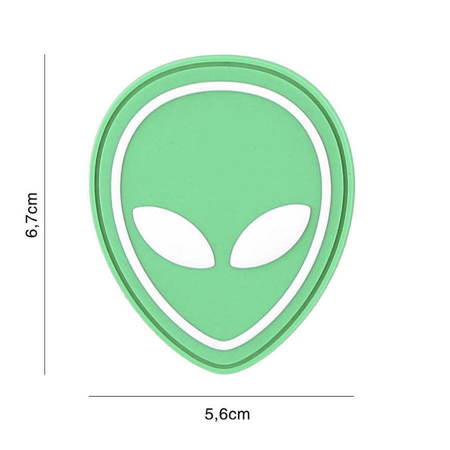 Embleem 3D PVC Alien Verde Tactical - Personalizare Unică Tacticii Tale