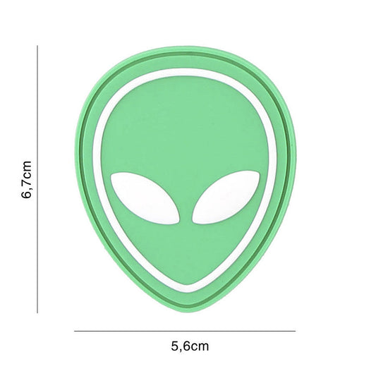 Embleem 3D PVC Alien Verde Tactical - Personalizare Unică Tacticii Tale