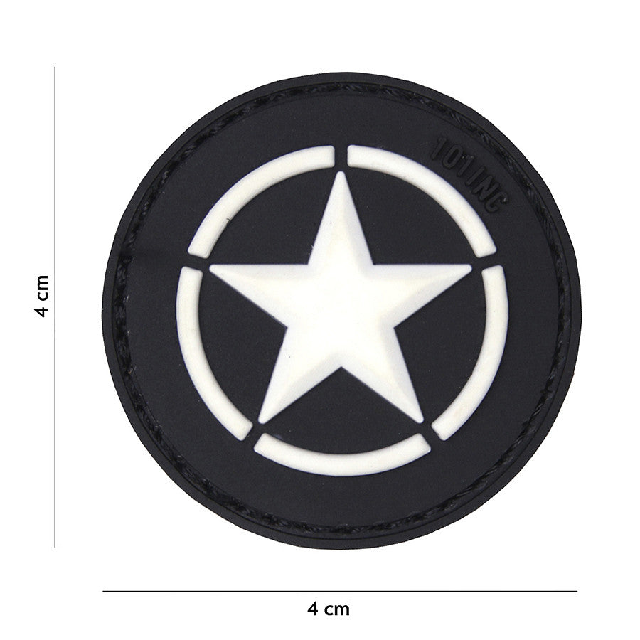 Embleem 3D PVC Allied Star Negru - Autenticitate și Identificare Istorică