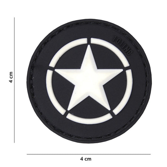 Embleem 3D PVC Allied Star Negru - Autenticitate și Identificare Istorică