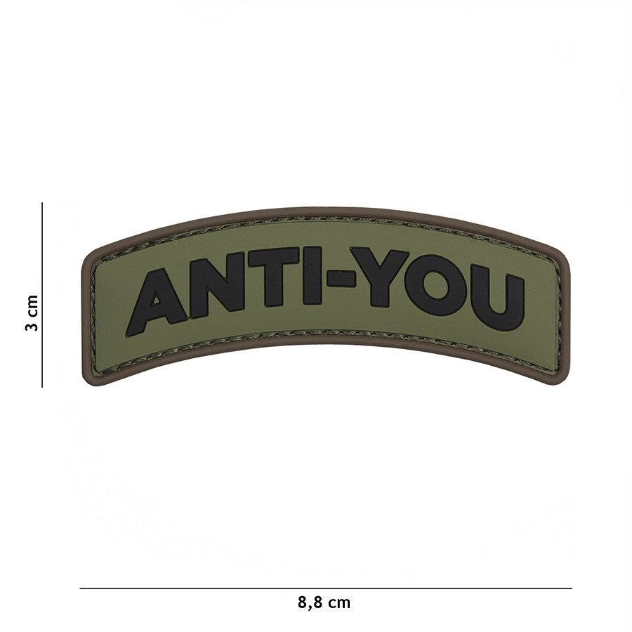 Embleem 3D PVC Anti-You Verde - Afirmă-ți Atitudinea Fără Compromis