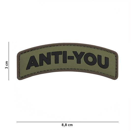 Embleem 3D PVC Anti-You Verde - Afirmă-ți Atitudinea Fără Compromis