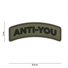 Embleem 3D PVC Anti-You Verde - Afirmă-ți Atitudinea Fără Compromis
