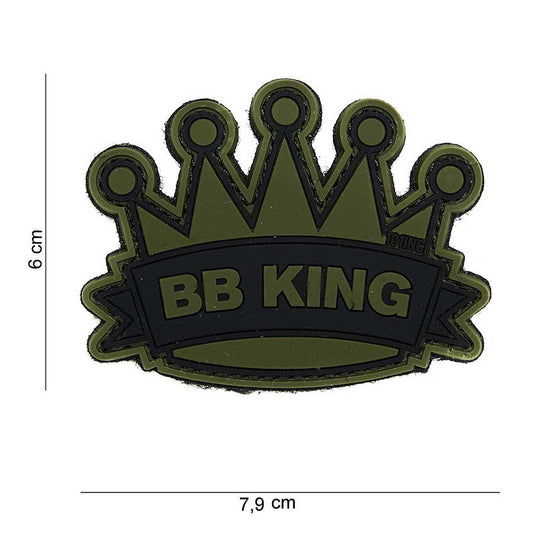 Embleem 3D PVC BB King Verde - Personalizare Tactică Robustă