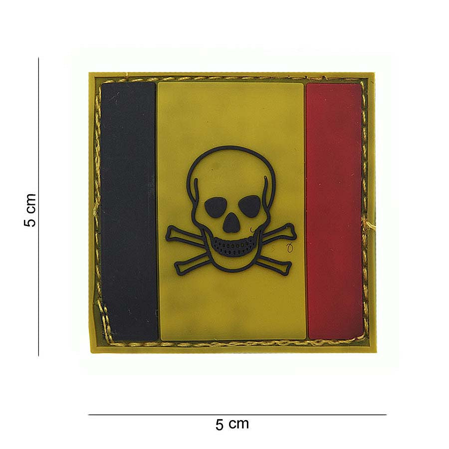 Embleem 3D PVC Belgie Skull & Bones - Afirmă-ți Atitudinea Tactică