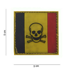 Embleem 3D PVC Belgie Skull & Bones - Afirmă-ți Atitudinea Tactică