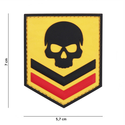 Embleem 3D PVC België Skull Galben Generic - Afirmă-ți Identitatea Tactică