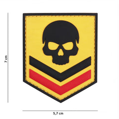 Embleem 3D PVC België Skull Galben Generic - Afirmă-ți Identitatea Tactică