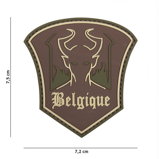 Embleem 3D PVC Belgische Duivel #20073 Multicolor - Personalizare Rezistentă Tactică