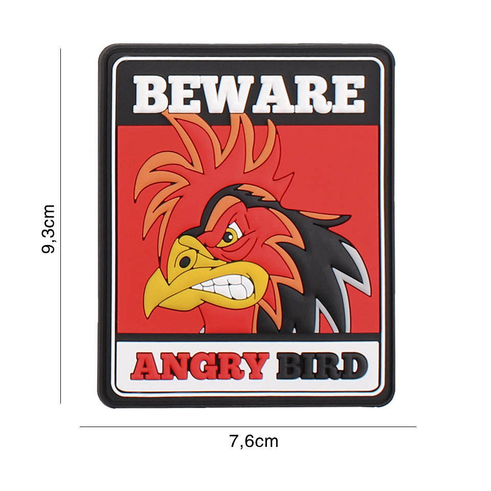 Embleem 3D PVC "Beware Angry Bird" - Atitudine Vizuală, Rezistență Tactică