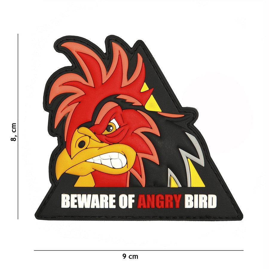 Embleem 3D PVC „Beware of Angry Bird” – Mesaj Impactant, Prindere Sigură