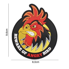 Embleem 3D PVC Beware of Angry Bird - Semnal de Atitudine Tactică