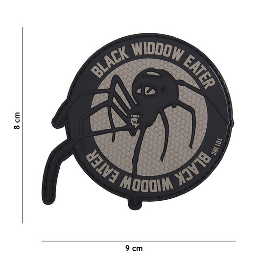 Embleem 3D PVC Black widdow eater Gri EliteGear - Afirmă-ți Prezența