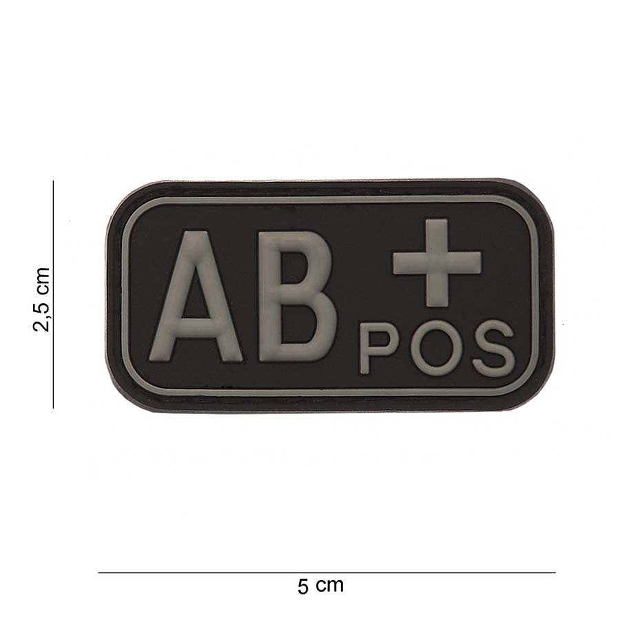 Embleem 3D PVC Bloedgroep AB+ Pozitiv Negru - Identificare Rapidă, Decizii Clare