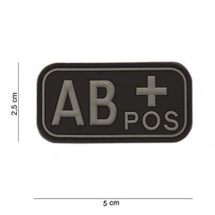 Embleem 3D PVC Bloedgroep AB+ Pozitiv Negru - Identificare Rapidă, Decizii Clare