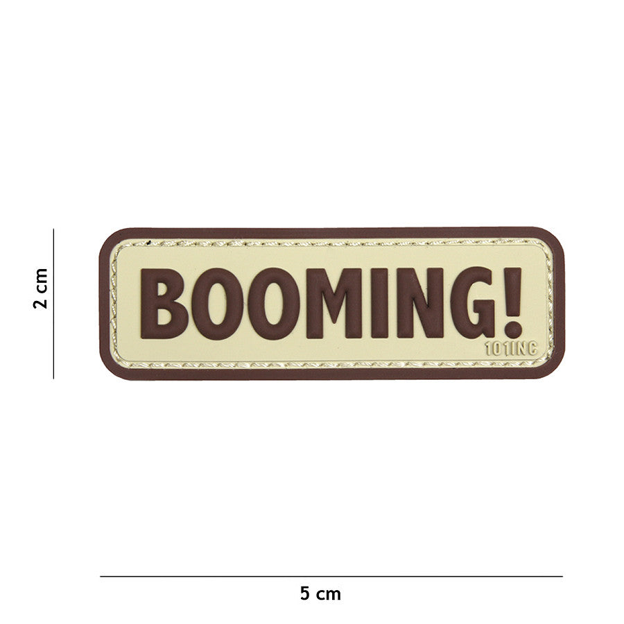Embleem 3D PVC Booming! Beige - Afirmă-ți Stilul Tactic