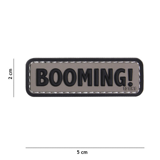 Embleem 3D PVC Booming! Gri/Negru - Afirmă-ți Prezența Tactică