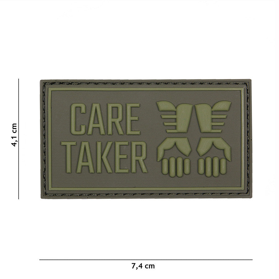 Embleem 3D PVC Care Taker Verde - Marcează-ți Identitatea Tactică