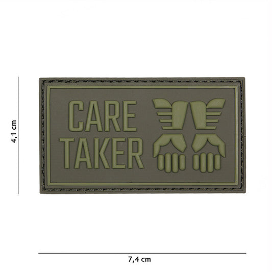 Embleem 3D PVC Care Taker Verde - Marcează-ți Identitatea Tactică