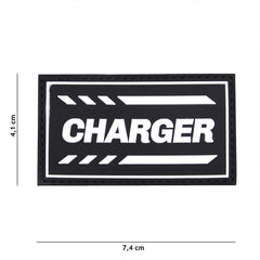 Embleem 3D PVC Charger Negru - Afirmă-ți Identitatea Tactică