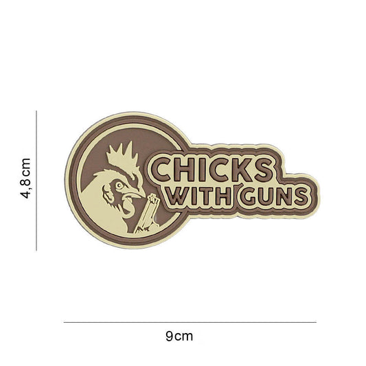 Embleem 3D PVC Chicks with guns Coyote - Afirmă-ți Stilul Tău Tactic