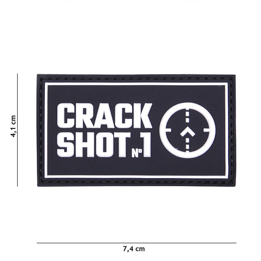 Embleem 3D PVC Crack Shot Zwart - Afirmă-ți Precizia