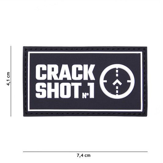 Embleem 3D PVC Crack Shot Zwart - Afirmă-ți Precizia