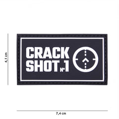 Embleem 3D PVC Crack Shot Zwart - Afirmă-ți Precizia