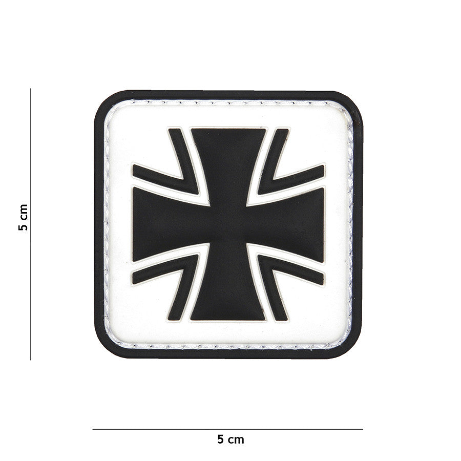 Embleem 3D PVC Cruce Germană Albă - Personalizare Tactică Instantanee