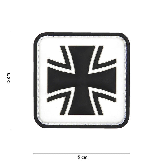 Embleem 3D PVC Cruce Germană Albă - Personalizare Tactică Instantanee