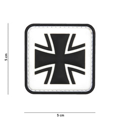 Embleem 3D PVC Cruce Germană Albă - Personalizare Tactică Instantanee