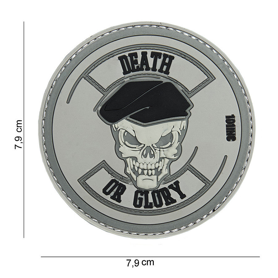 Embleem 3D PVC Death or glory Gri - Afirmă-ți Atitudinea