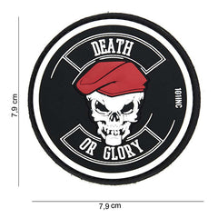 Embleem 3D PVC Death or Glory Zwart Tactical - Afirmă-ți Curajul