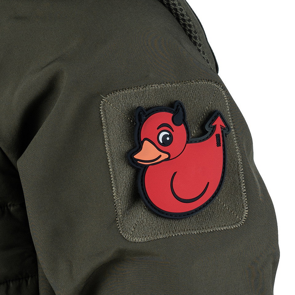 Embleem 3D PVC Devil Duck Roșu - Personalizare Tactical cu Atitudine