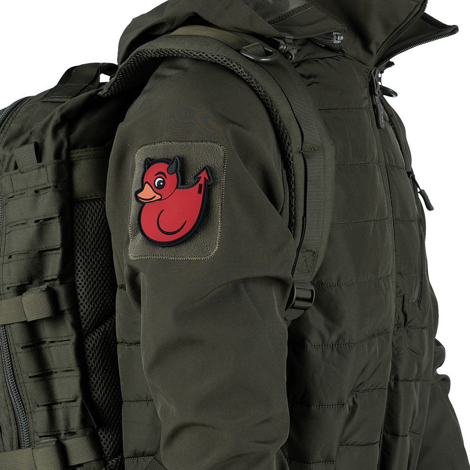 Embleem 3D PVC Devil Duck Roșu - Personalizare Tactical cu Atitudine