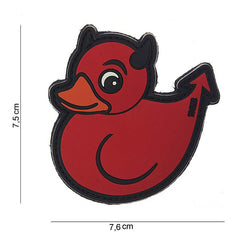 Embleem 3D PVC Devil Duck Roșu - Personalizare Tactical cu Atitudine