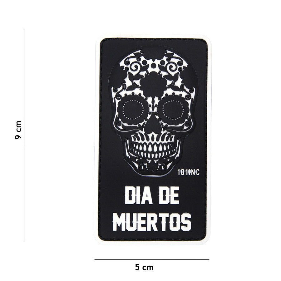 Embleem 3D PVC Dia de Muertos Negru Tactical - Stilat & Rezistent