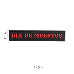 Embleem 3D PVC Dia de Muertos (streep) Zwart - Afirmă-ți Stilul Unic