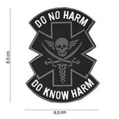 Embleem 3D PVC "Do no harm" Negru - Mesaj Clar, Aderență Sigură