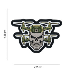 Embleem 3D PVC Double Drone Skull #8014 - Impune Respect, Afirmă Forța