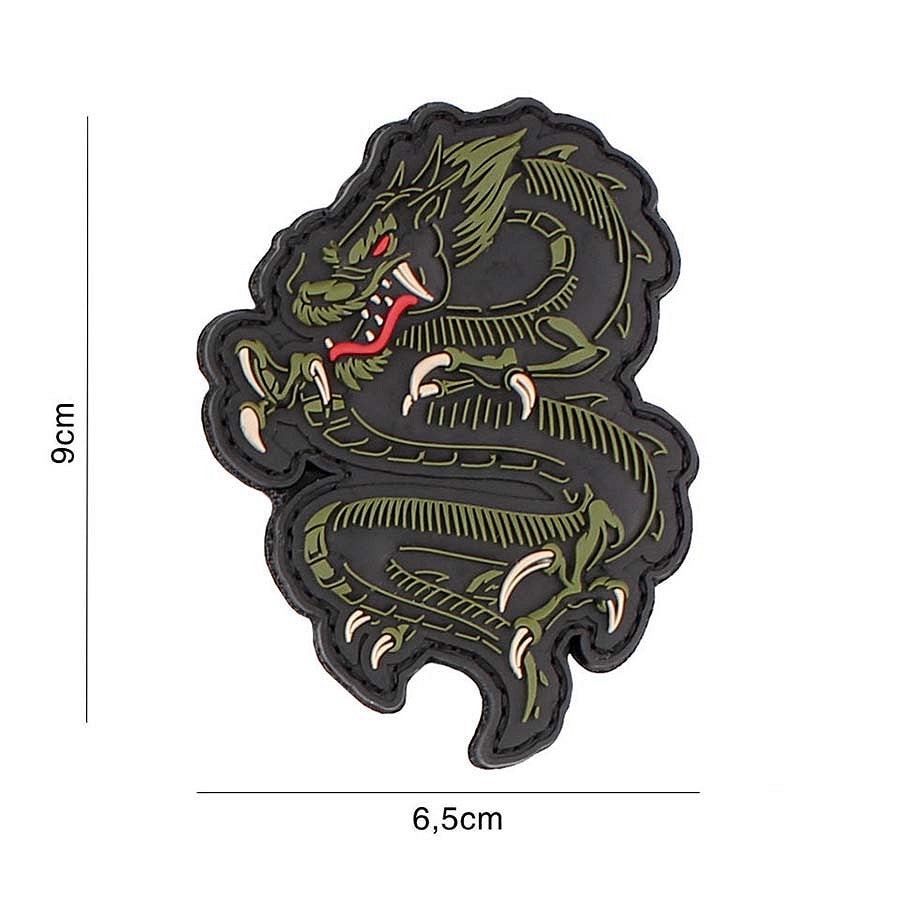 Embleem 3D PVC Dragon Verde Tactical - Personalizare Indomptabilă