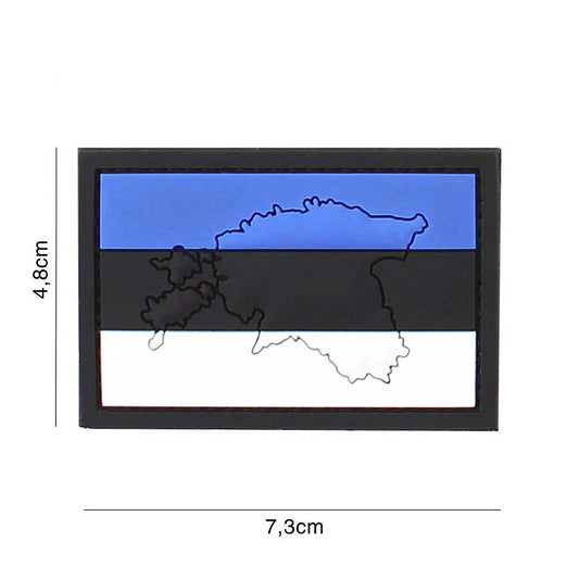 Embleem 3D PVC Estland cu Contur - Afirmă-ți Identitatea cu Stil Tactic